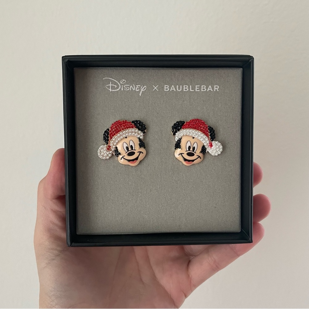 NWT Disney x BaubleBar Embellished Mickey Holiday Studs
